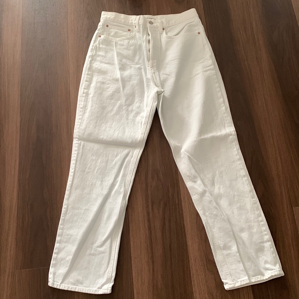 Denim Forum Joni high rise loose white denim size 29 length 29